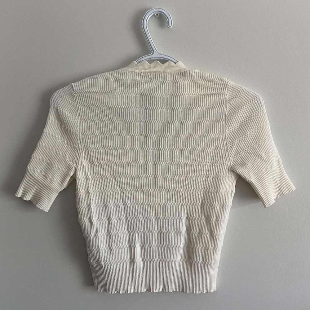 SANDRO WOOL CROP CARDIGAN GOLD BUTTONS SHORT SLEEVE CUTESY PREP ACADEMIA BRIDAL - Picture 8 of 8